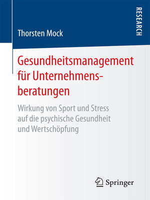 cover image of Gesundheitsmanagement für Unternehmensberatungen